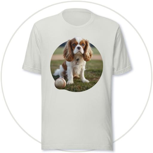 Cavalier pup on the baseball field